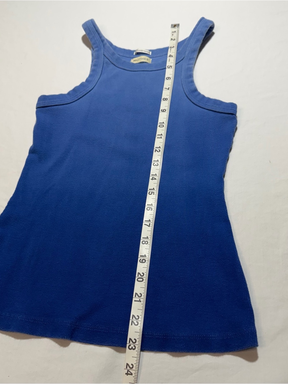 Mother Umbre Blue Ribbed Tank Top - Picture 4 of 11